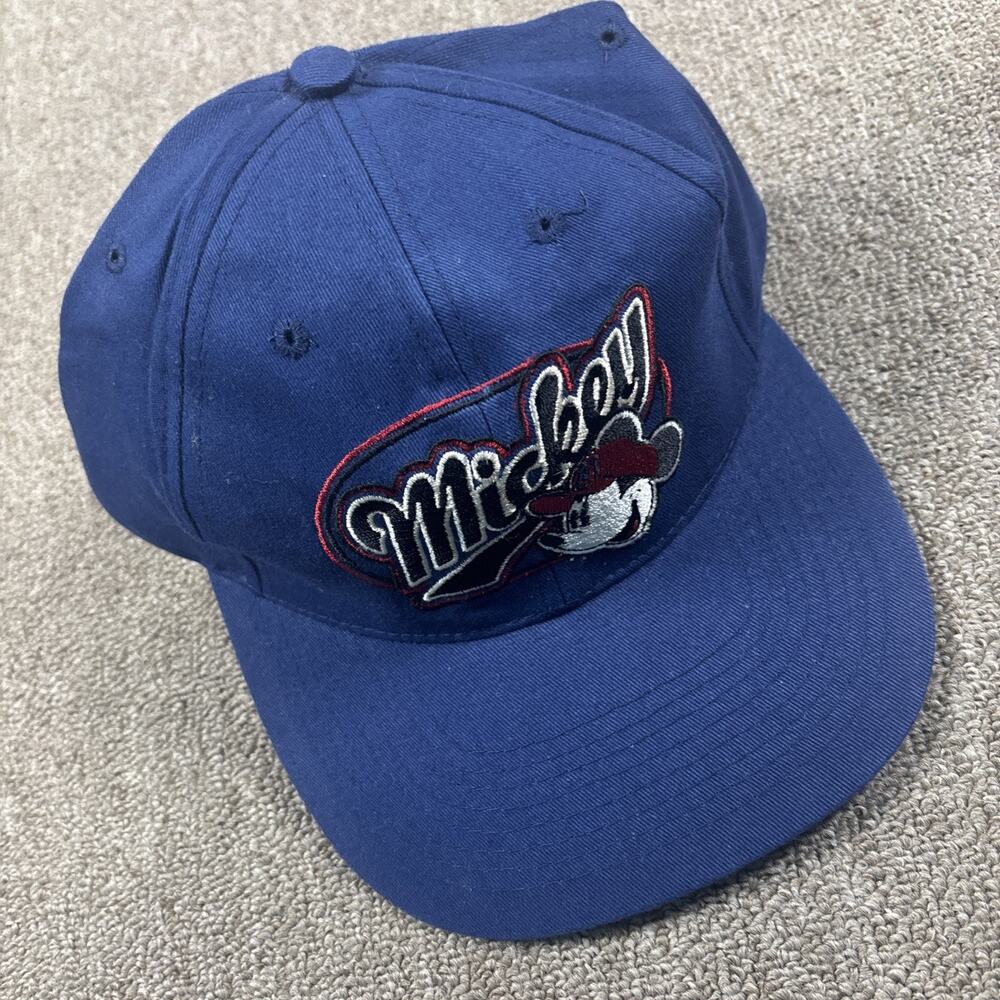 VTG Disney Mickey Mouse Baseball Hat Snap Back One Size Embroidered NWT Blue